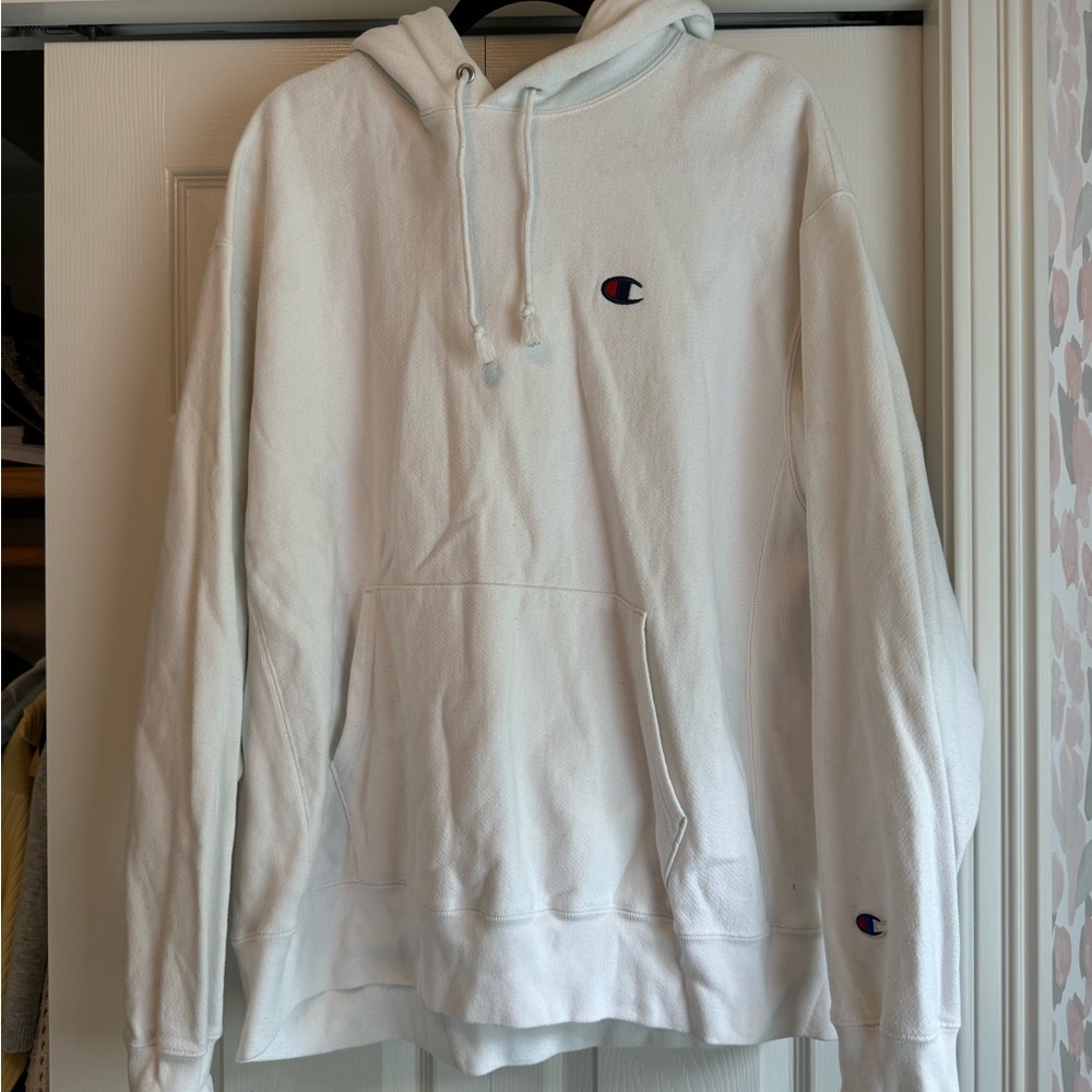Oversized Champion White Hoodie